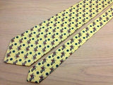 Animal Tie Pura Seta Dancing Dog on Bannan Yellow Silk Men Necktie 47