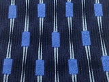 Designer Tie Courreges Blue Spots on Dark Grey Silk Men NeckTie 49