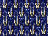 Geometric TIE Ornamental on Blue by CECCONE Made in Italy Silk Necktie 5