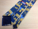ROBIN RUTH Amsterdam Collection Silk Tie - Blue with Harvest Theme 37