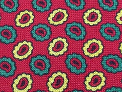 Designer Tie Balenciaga Flower Pattern On Bright Red Silk Men Necktie 43