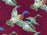 RENAISSANCE Polyester Handmade Tie - Dark Red with Duck Pattern 36