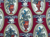 DUNHILL English Silk Tie - Dark Red with Grecian Urn Pattern 33
