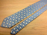 Designer Tie Skin Pattern On Light Blue Silk Men Necktie 43