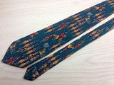 Novelty Tie Lancia Army Parade Pattern on Deep Blue Silk Men Necktie 45