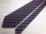 ALLEANZA ASSICURAZIONI Italian Silk Tie - Navy with Red & Yellow Butterflies 34