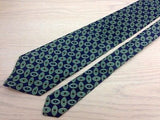 Designer Tie Pierre Balmain Classic Green Design on Blue Silk Men NeckTie 49