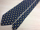 ITALIAN Silk Tie - Black with Gold & Blue Neckwear Pattern 35