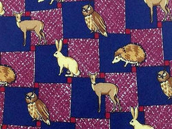 Animal Print TIE FOREST ANIMAL OWL RABBIT PORCUPINE DEER  Silk Men Necktie 26