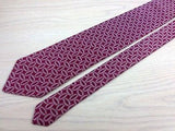 Designer Tie Lanvin White Embroidary on Deep Red Silk Men Necktie 32