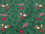 CHARLES JOURDAN Paris Silk Tie - Green with Autumn Leaves Pattern  34
