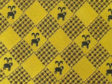 Ram Buffalo TIE on Yellow Animal Novelty Theme Repeat Silk Necktie 3