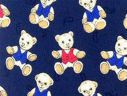 Edsor Kronen TIE Teddy Bear on Blue Animal Novelty Theme Repeat Silk Necktie 2