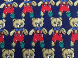 UMBERTO SCOLARI Silk Tie - Navy with Teddy Bears - Whimsicial and Elegant 33