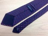 Designer Tie Brooks Brothers Red & Silver Box on Shady Blue Silk Men Necktie 32