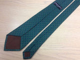 PIERRE CARDIN Paris Silk Tie - Green with Subtle Blue Diamond Pattern  35