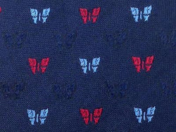 Animal Print TIE  Butterfly on BLUE  Silk Men Necktie 21