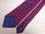 YVES SAINT LAURENT Silk Tie - Blue with Red and White Pattern 33