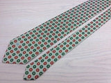 Designer Tie Valentino Red-Green Circles on Sapphire Blue Silk Men Necktie 48