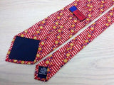 Designer Tie Ungaro Yellow Flower & Strips on light pink Silk Men NeckTie 44