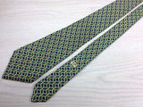 Designer Tie Celine Yellow Pattern On Multi Color Check Silk Men Necktie 43