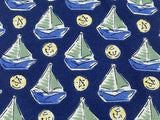 MARC ANTHONY Handmade French Silk Tie - Blue with Sailboats Pattern 37