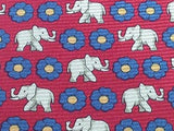 Gentleman's Silk Tie - Dark Red with Elephant Pattern 38