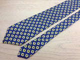 Designer Tie Van Laack Yellow Classic Design on Blue Silk Men NeckTie 49