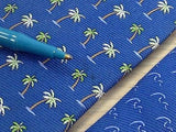 TOMMY HILFIGER Silk Tie - Blue with Palm Tree Pattern 36