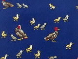Animal Tie Nino Lazzarini Ducks And Ducklings On Dark Blue Silk Men Necktie 43