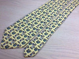 BEAUFORT Silk Tie - Pale Yellow with Teddy Bear on Safari Design Pattern 36