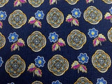 Novelty Tie Pierre Balmain Flowers On Dark Blue Silk Men Necktie 31