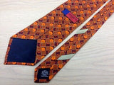 Novelty Tie Ungaro Orange Flowers On Check Mutli Color Silk Men Necktie 31