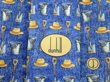 Novelty Tie Dunhill Spade & Cap on Blue Silk Men NeckTie 30