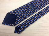 Novelty Tie Trussardi Tress On Dark Blue Silk Men Necktie 42