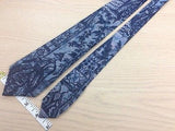 SAN GIORGIO Italian Silk Tie - Blue & Lavender Asian Motif Samurai 38