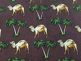 Animal Tie Bannana Republic Coconut Tree & Camel on Brown Silk Men Necktie 47