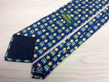Designer Tie Longchamp Star Pattern On Blue Silk Men Necktie 42