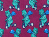 Bear on 3 Whee Bike TIE Animal Novelty Theme Repeat Silk Necktie 3