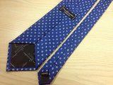 NEW GENERATION Italian Silk Tie - Blue with Small White Snail Pattern    34