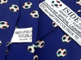 Novelty Tie Iside Footballs On Dark Blue Silk Men Necktie 29