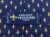 Novelty TIE Philippe Vendome Cactus on Blue FRANCE Silk Men Necktie 23