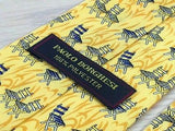 Novelty Tie Paolo Borghesi Lawn Chairs on Yellow Silk Men Necktie 45