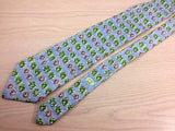 Novelty Tie Dunhill Red & Green Cabbage on Shady Grey Silk Men Necktie 47