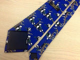 KAILONG Silk Tie - Handmade - Royal Blue with Panda Pattern 27