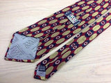Designer Tie Viale Morin Ovals with Flower & Yellow Dots Silk Men NeckTie 44
