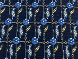 IL DAVID by FLORENCE Silk Tie - Black with Blue & Yellow Parakeet Pattern 39