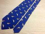 BARNARD-MAINE Silk Tie - Blue with Fish Theme 37