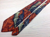 Novelty Tie Alcione Violin On Dirty Orange Silk Men Necktie 29