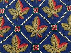 Novelty Tie Dunhill Maple Leaves Pattern on Blue Silk Men Necktie 32